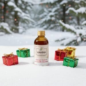Idée cadeau gourmand pour les fêtes : extrait de vanille Bourbon naturel.