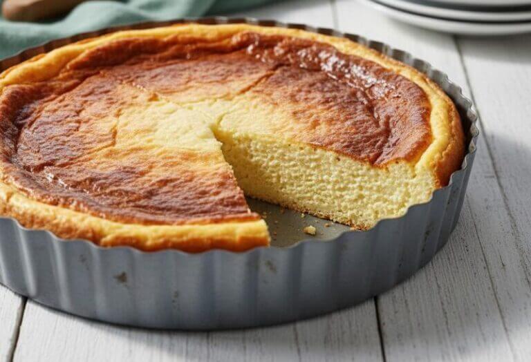 Gâteau au fromage suisse & Poivre de Kampot, doré et appétissant, prêt à être dégusté.
